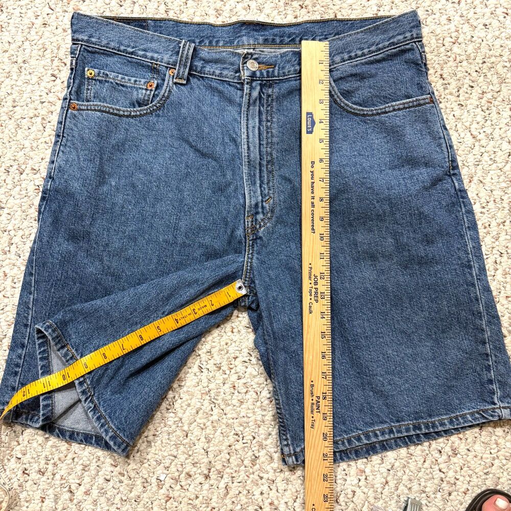 Skater Streetwear Indie Relaxed Bermuda Denim Shorts Vintage Wash Levi's 550 36 - Picture 7 of 8